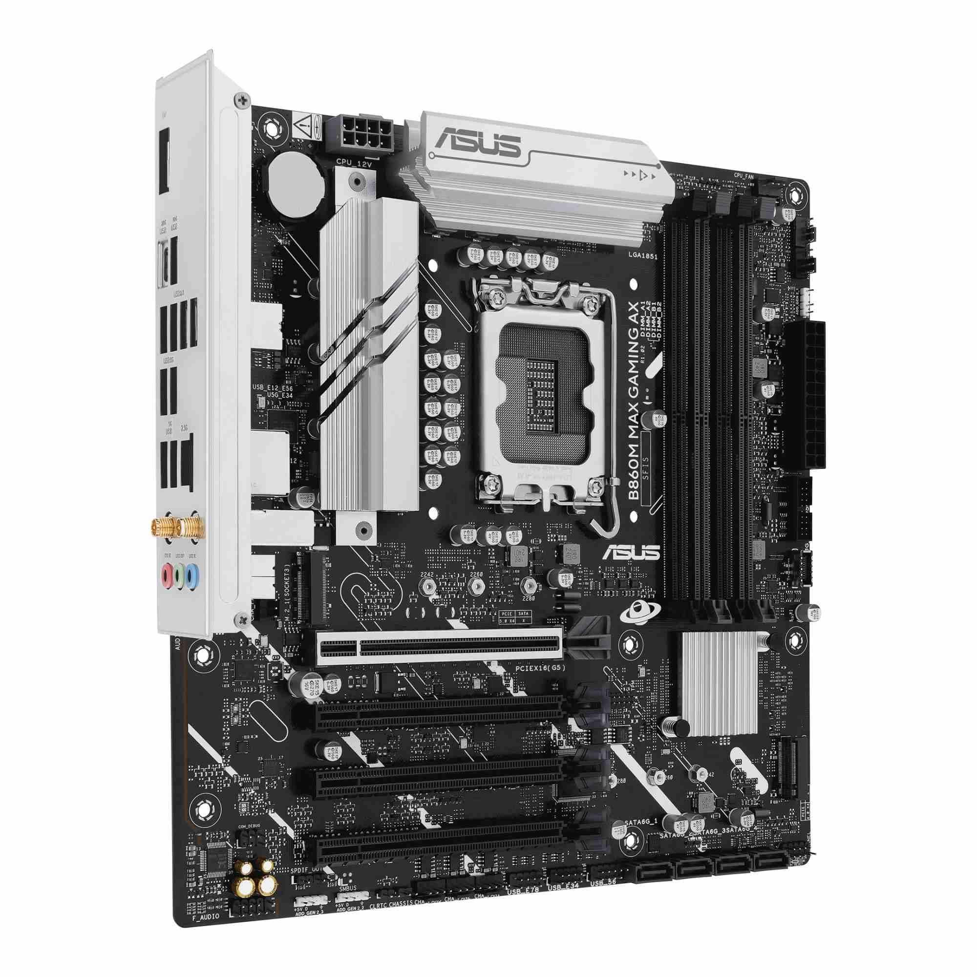 Płyta Asus B860M MAX GAMING AX /B860/DDR5/SATA3/M.2/USB3.2/WiFi/BT/PCIe5.0/s.1851/M-ATX — zdjęcie 2