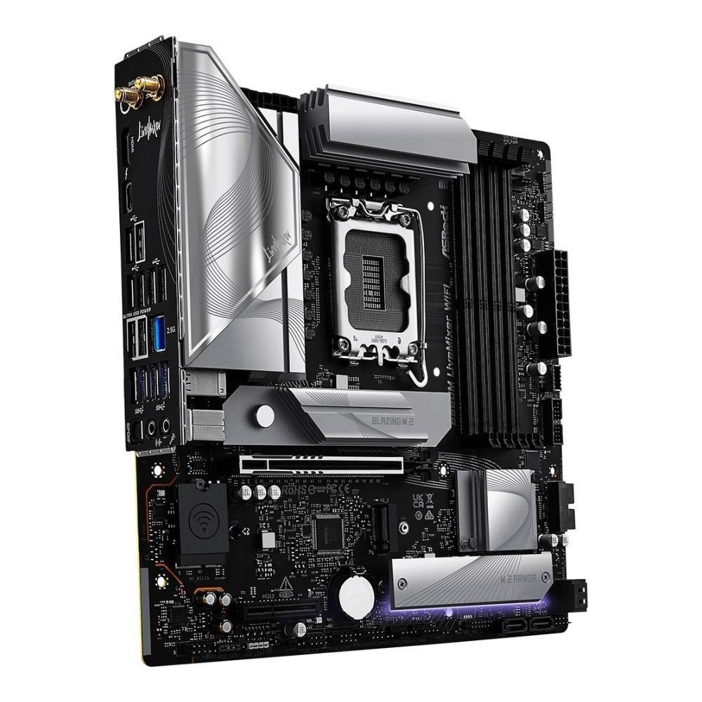 Płyta ASRock B860M LiveMixer WiFi /B860/DDR5/SATA3/M.2/TB4/WiFi/BT/PCIe5.0/s.1851/M-ATX — zdjęcie 3