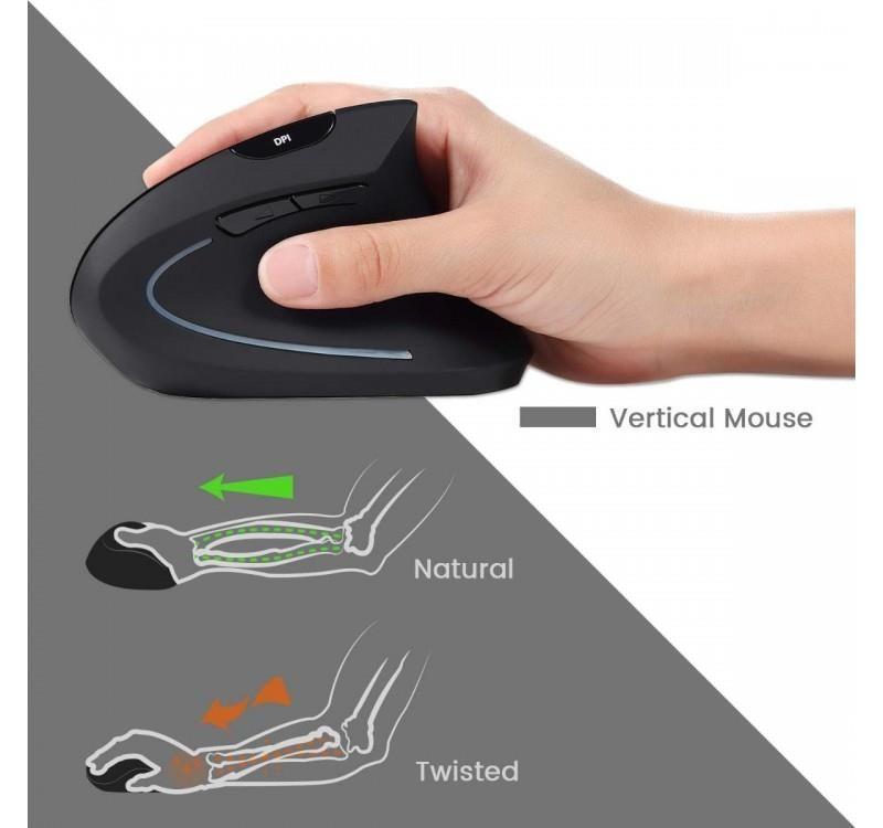 Zestaw bezprzewodowy klawiatura+mysz Perixx PERIDUO-605 Ergonomic czarny — zdjęcie 4
