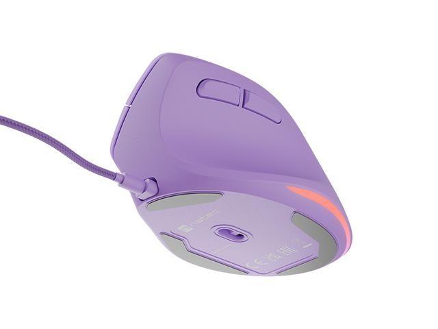 Mysz przewodowa Natec Crake 2 PRO 12800dpi wertykalna programowalna optyczna pure lavender — zdjęcie 9