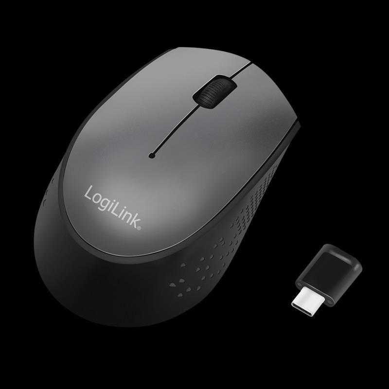 Mysz bezprzewodowa LogiLink ID0160 optyczna 2,4 GHz 1200 dpi czarna — zdjęcie 2