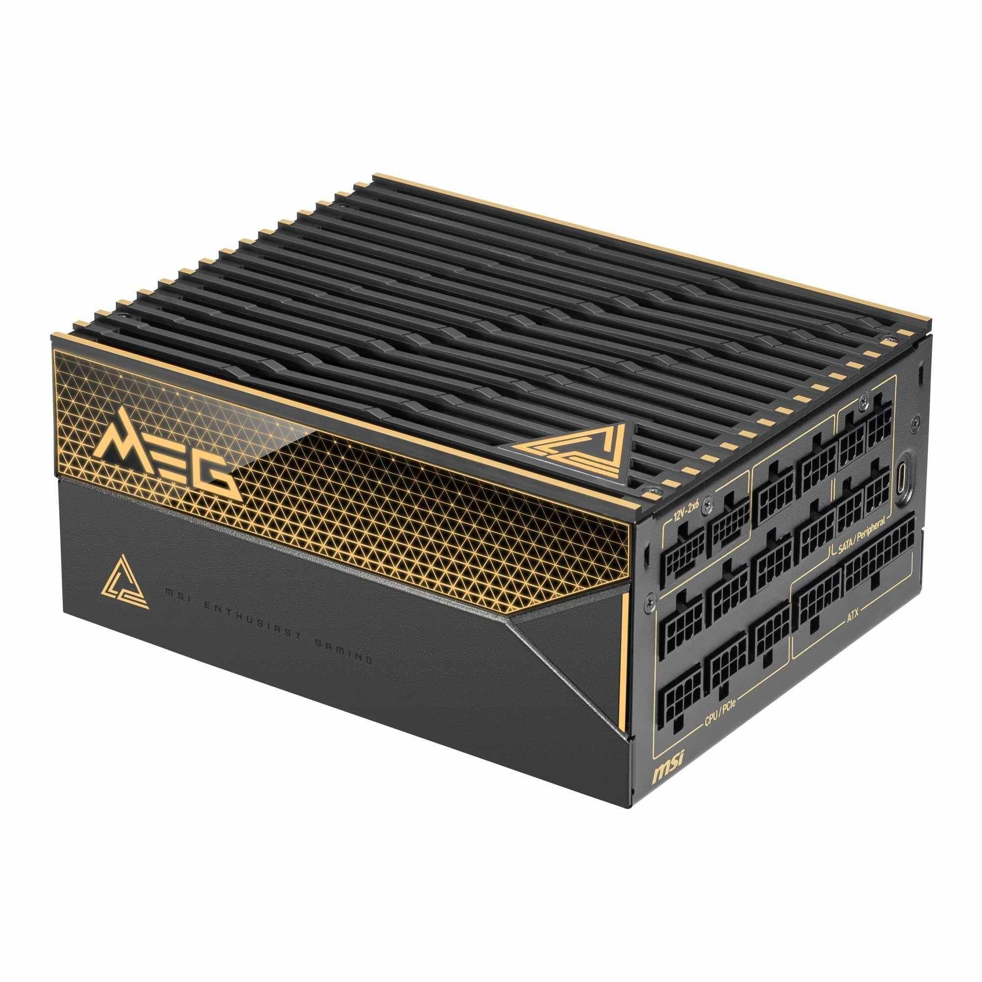 Zasilacz MSI MEG Ai1600T PCIE5 1600W 135mm 80plus Platinum aPFC — zdjęcie 1