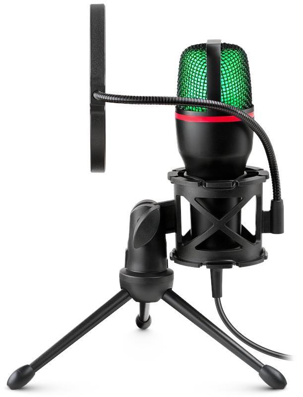 Mikrofon przewodowy Defender FORTE GMC 300 ze statywem STREAM strumieniowy RGB USB — zdjęcie 2