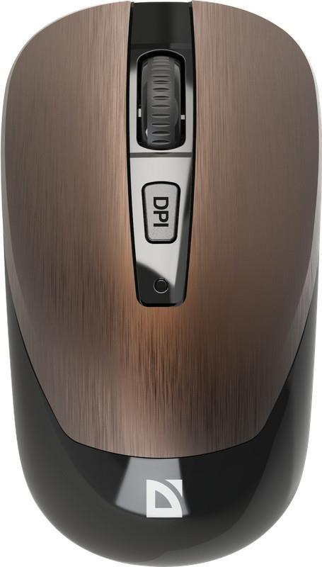 Mysz bezprzewodowa Defender WAVE MM-995 optyczna bezklikowa silent 1600dpi brązowa — zdjęcie 5
