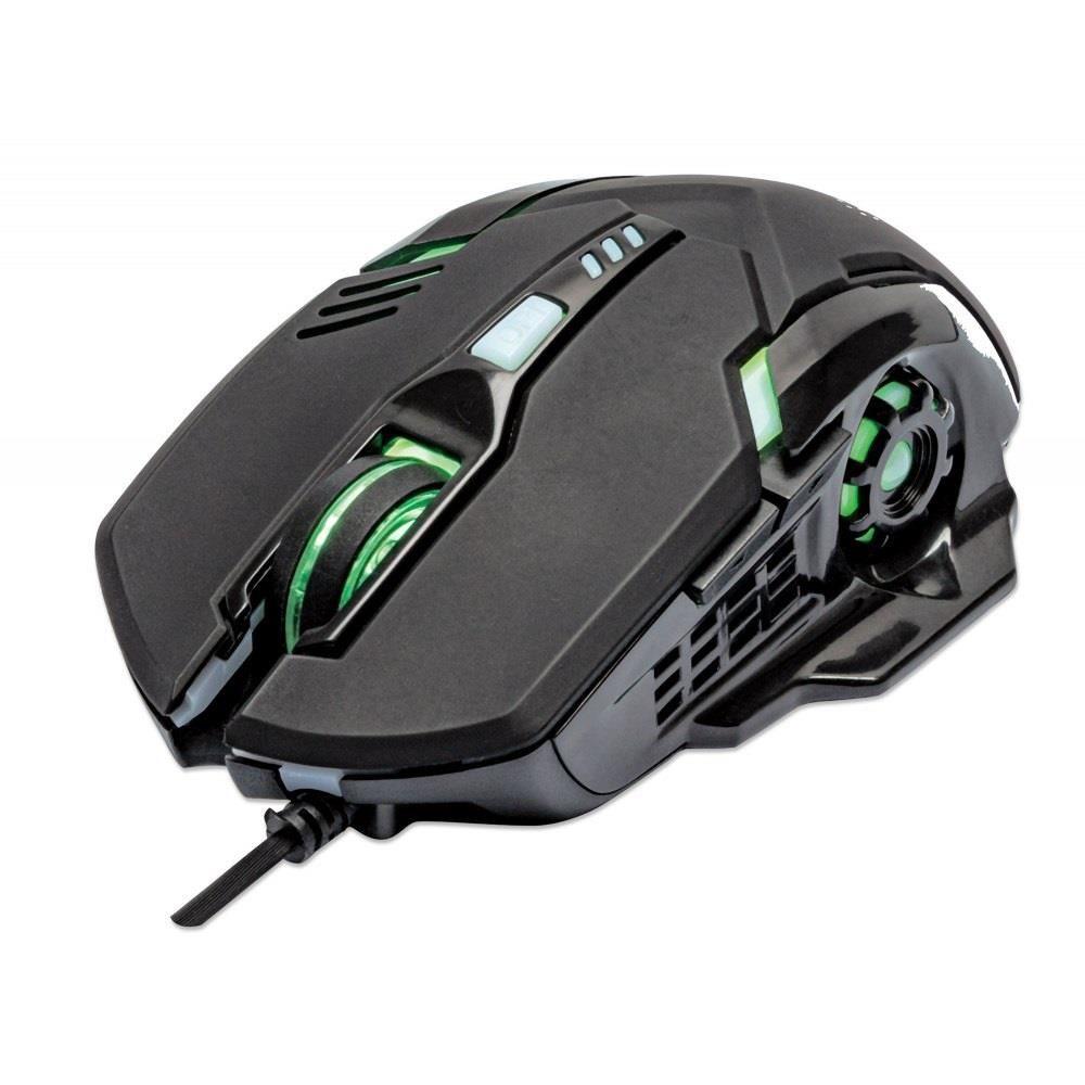 Mysz przewodowa Manhattan 3200dpi optyczna Gamingowa USB/LED — zdjęcie 2