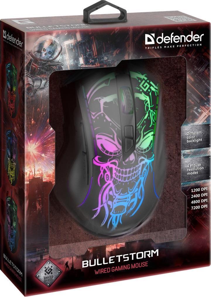 Mysz przewodowa Defender BULLETSTORM GM-928 7200dpi Gaming 7P RAINBOW — zdjęcie 6