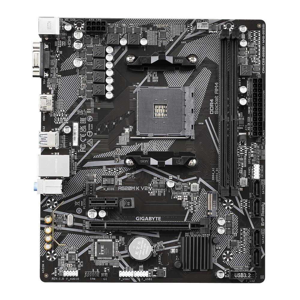 Płyta Gigabyte A520M K V2 (rev. 1.0) /AMD A520/DDR4/SATA3/M.2/USB3.0/PCIe3.0/AM4/mATX — zdjęcie 1