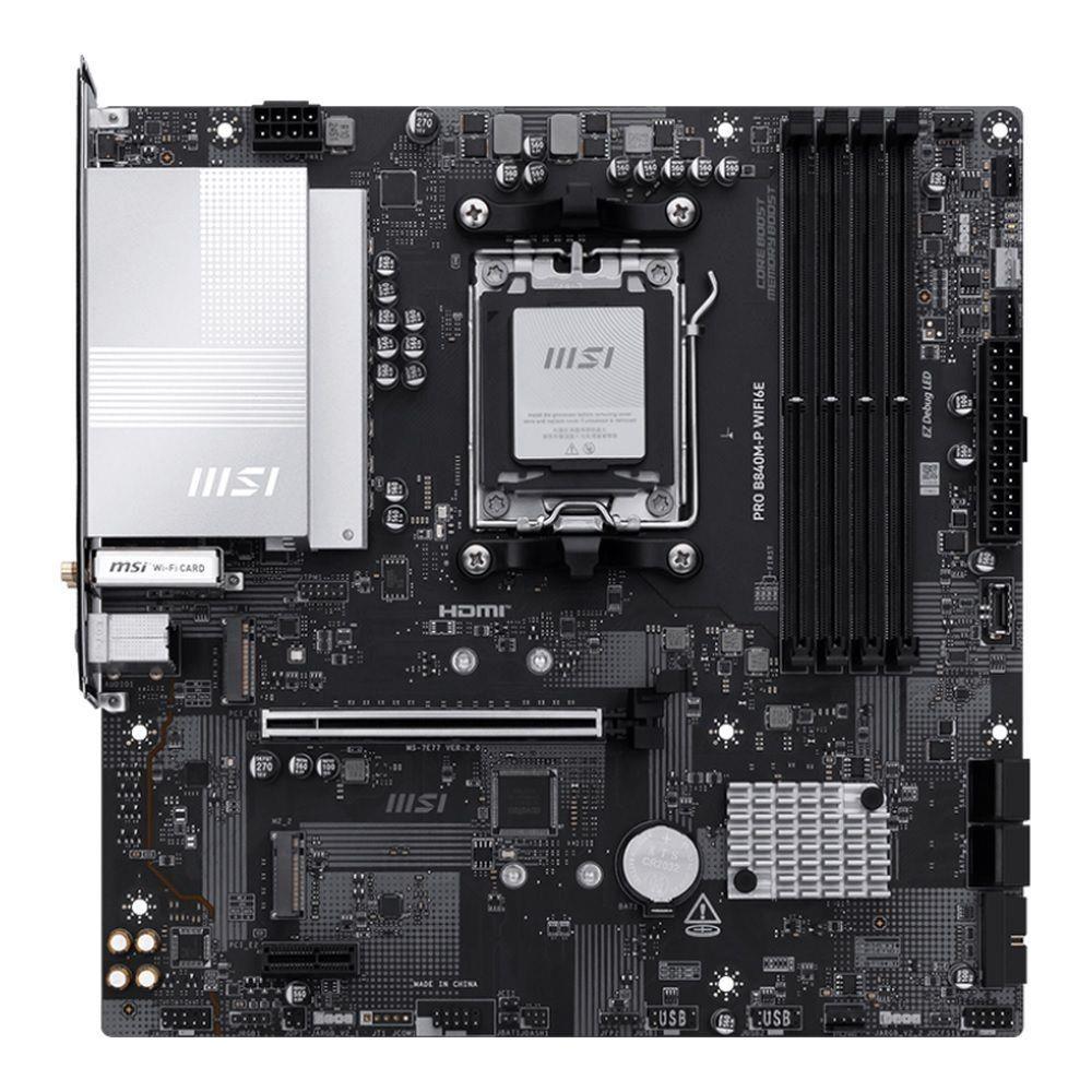 Płyta MSI PRO B840M-P WIFI6E /AMD B840/DDR5/SATA3/M.2/USB3.1/WiFi/BT/PCIe4.0/AM5/mATX