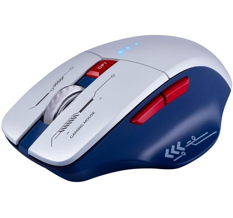Mysz bezprzewodowa Defender TISA GM-126 optyczna 1600dpi 2.4 GHz + Bluetooth biało-niebieska RGB AKUMULATOR 6 przycisków Gaming — zdjęcie 2