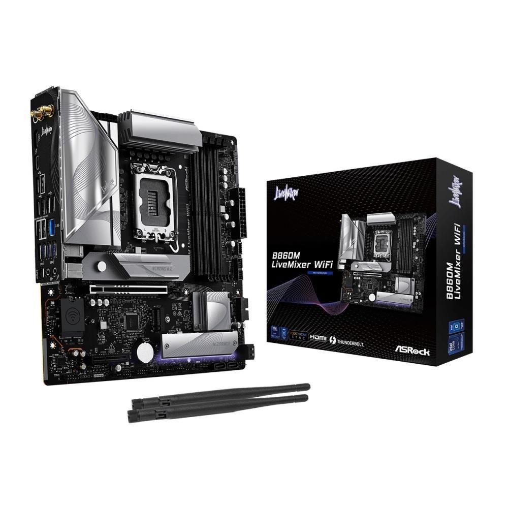 Płyta ASRock B860M LiveMixer WiFi /B860/DDR5/SATA3/M.2/TB4/WiFi/BT/PCIe5.0/s.1851/M-ATX — zdjęcie 6