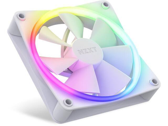 Zestaw 3 wentylatorów do zasilacza / obudowy NZXT F120 RGB Białe + Kontroler — zdjęcie 2