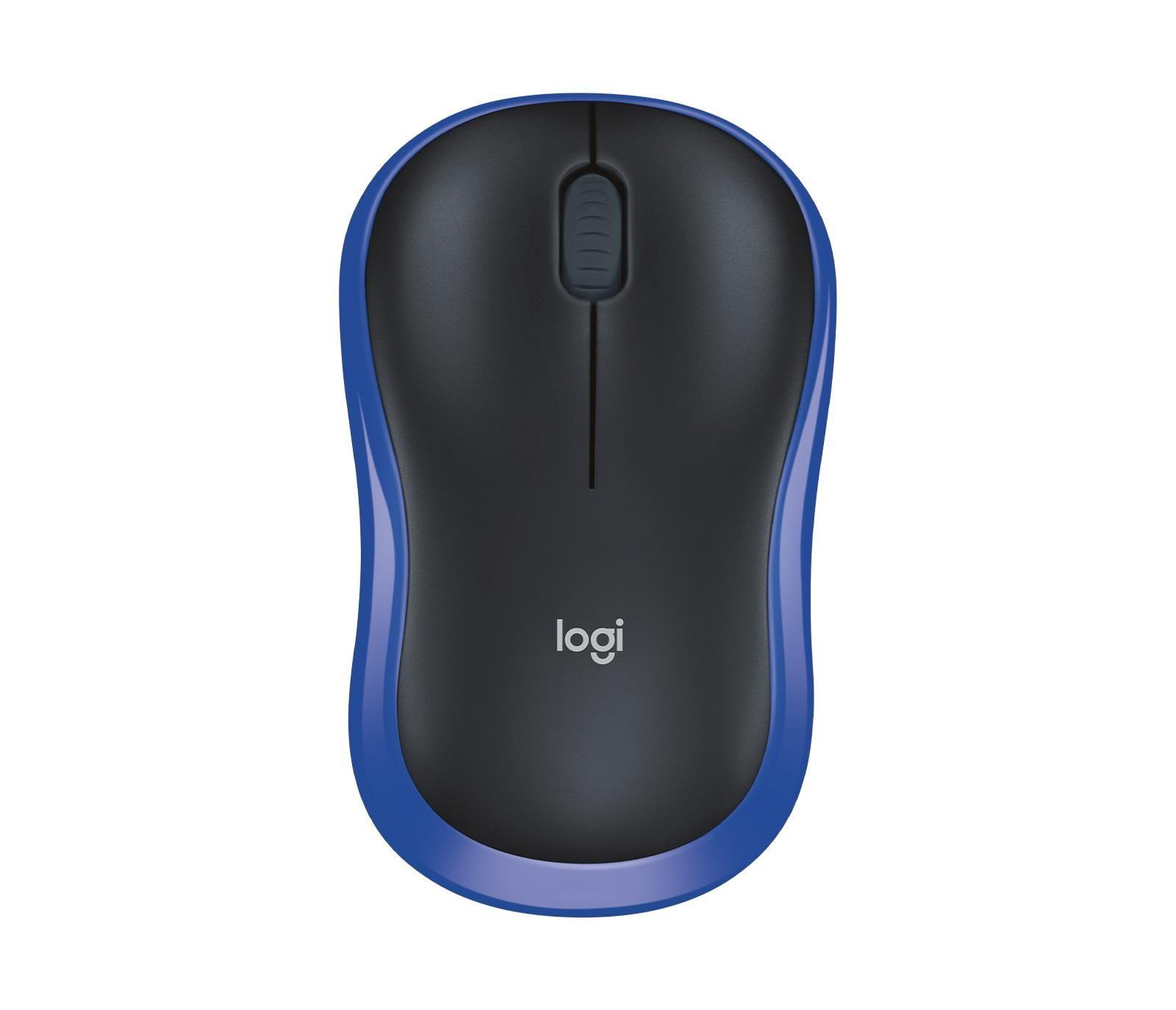 Mysz bezprzewodowa Logitech M185 optyczna czarno-niebieska — zdjęcie 1