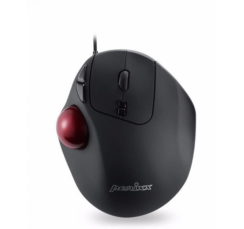 Mysz przewodowa Perixx PERIMICE 517 laserowa trackball 34mm czarna — zdjęcie 1