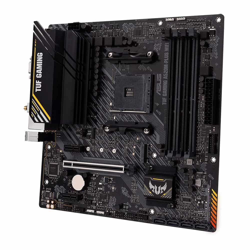 Płyta Asus TUF GAMING A520M-PLUS WIFI /A520/DDR4/SATA3/M.2/USB3.0/WiFi/BT/PCIe3.0/AM4/mATX — zdjęcie 3