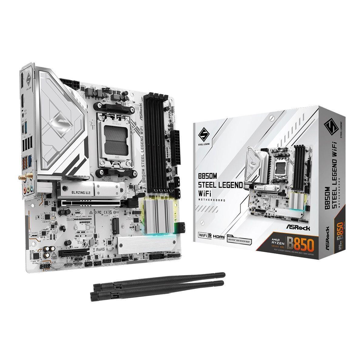 Płyta ASrock B850M Steel Legend WiFi /AMD B850/DDR5/SATA3/M.2/USB3.1/WiFi/BT/PCIe5.0/AM5/mATX — zdjęcie 5