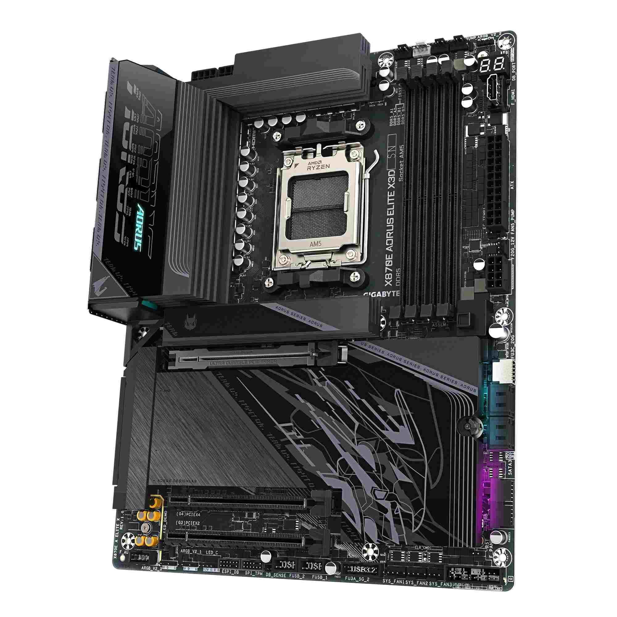 Płyta Gigabyte X870E A ELITE X /AMD X870E/DDR5/SATA3/M.2/USB4/PCIe5.0/WiFi/BT/AM5/ATX — zdjęcie 3