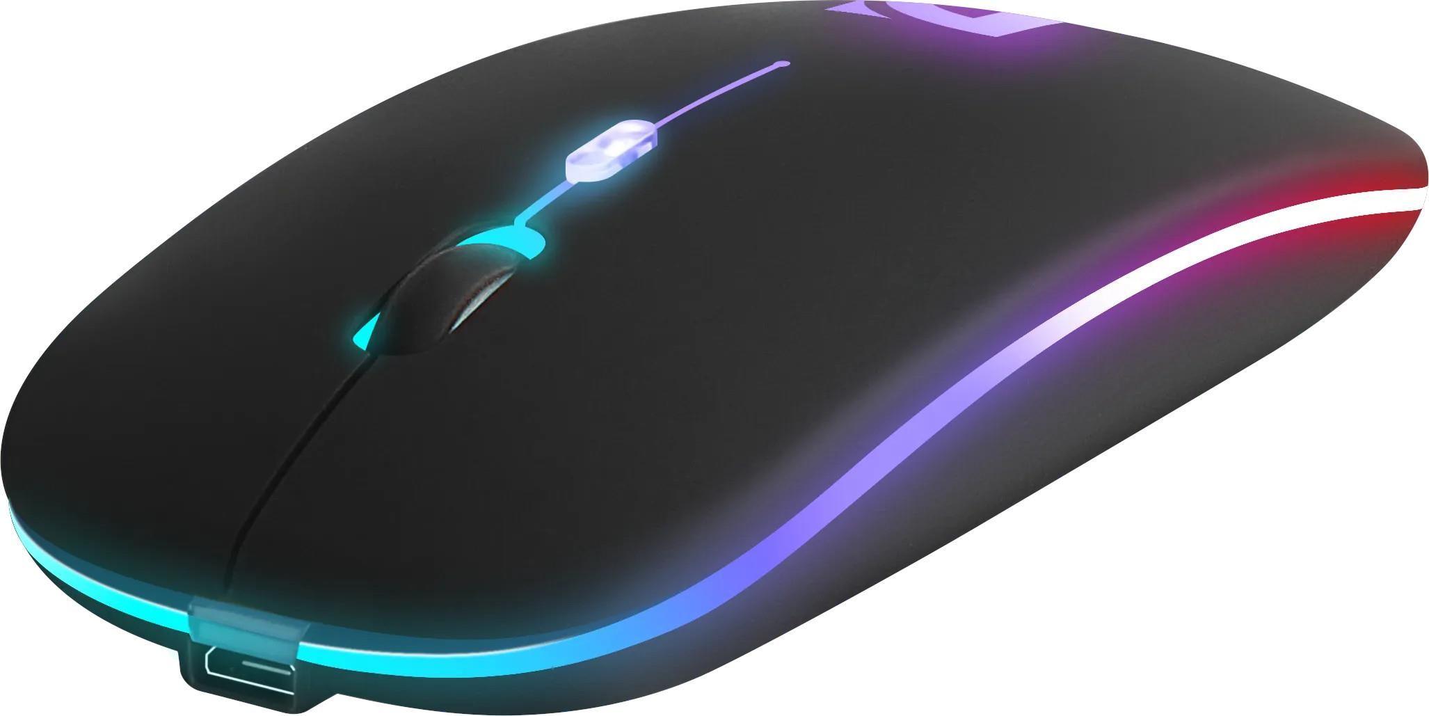 Mysz bezprzewodowa Defender TOUCH MM-997 optyczna 1600dpi 2.4 GHz + Bluetooth czarna RGB AKUMULATOR bezklikowa silent — zdjęcie 3