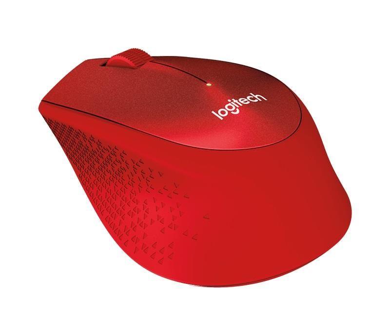 Mysz bezprzewodowa Logitech M330 Silent Plus optyczna czerwona — zdjęcie 2