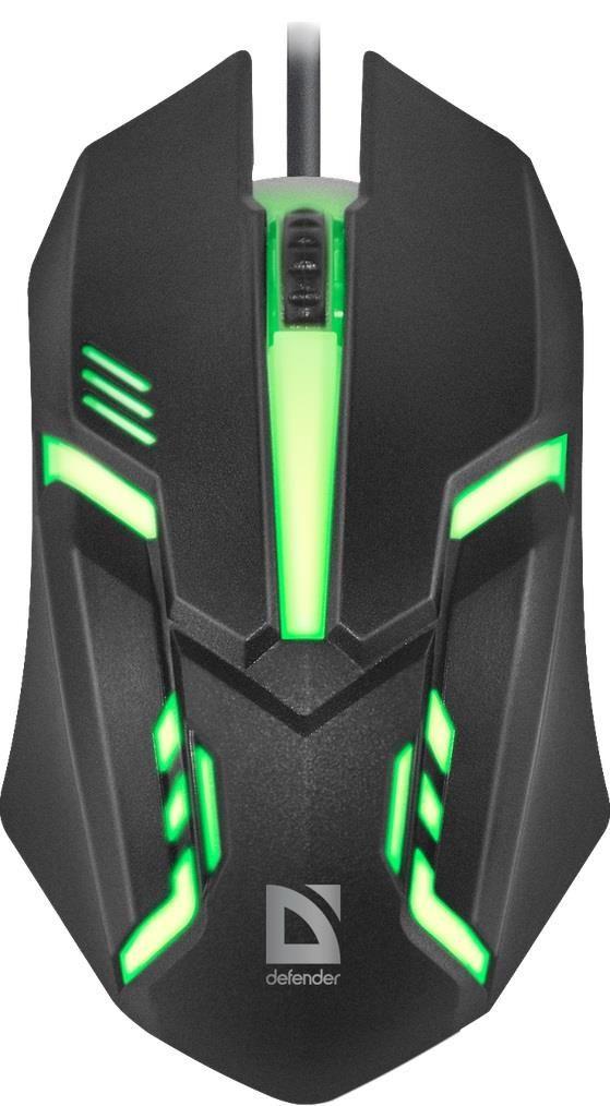 Mysz przewodowa Defender CYBER MB-560L 1200dpi 3P czarna — zdjęcie 5