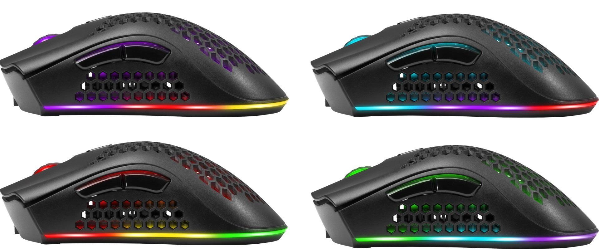 Mysz bezprzewodowa Defender WARLOCK GM-709L optyczna 2400dpi czarna RGB AKUMULATOR 8 przycisków Gaming — zdjęcie 6
