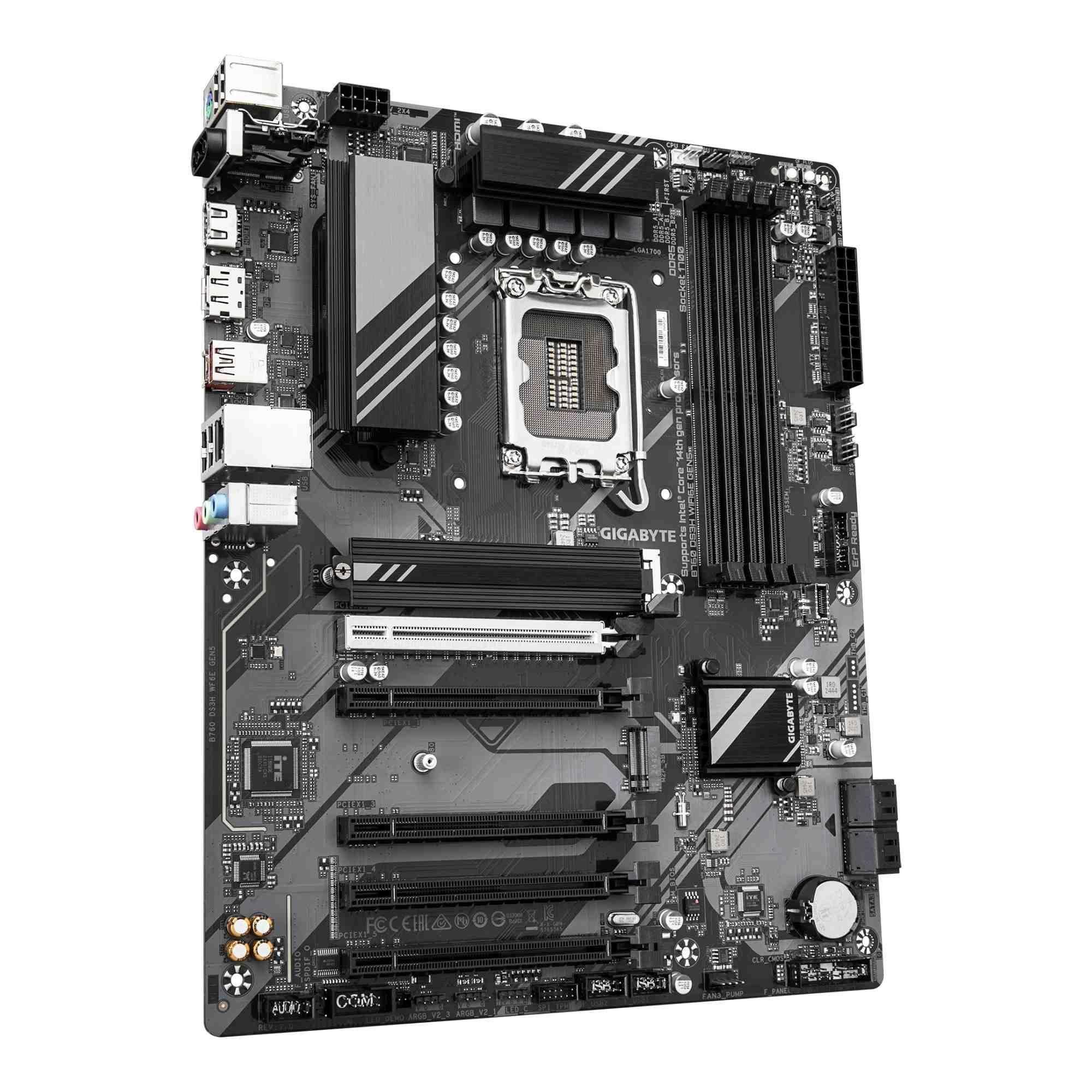 Płyta Gigabyte B760 DS3H WF6E GEN5 /B760/DDR5/SATA3/M.2/USB3.2/PCIe5.0/WiFi/BT/s.1700/ATX — zdjęcie 2