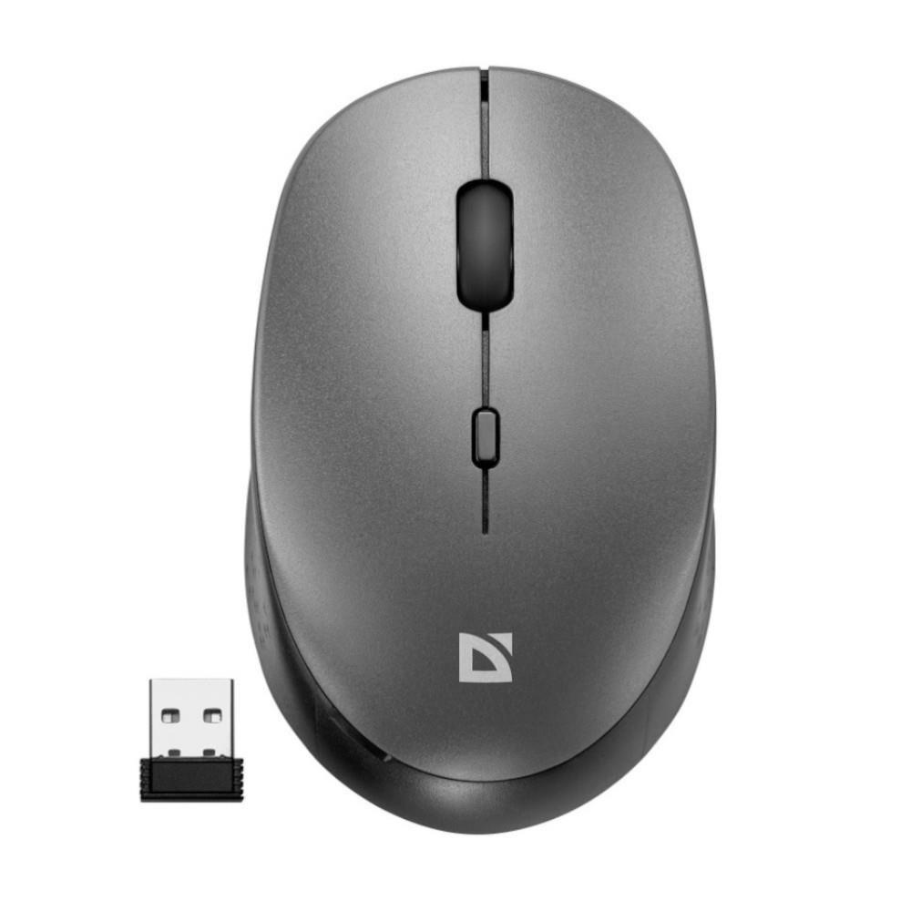 Mysz bezprzewodowa Defender AURIS MB-027 optyczna bezklikowa silent 1600dpi szara — zdjęcie 1