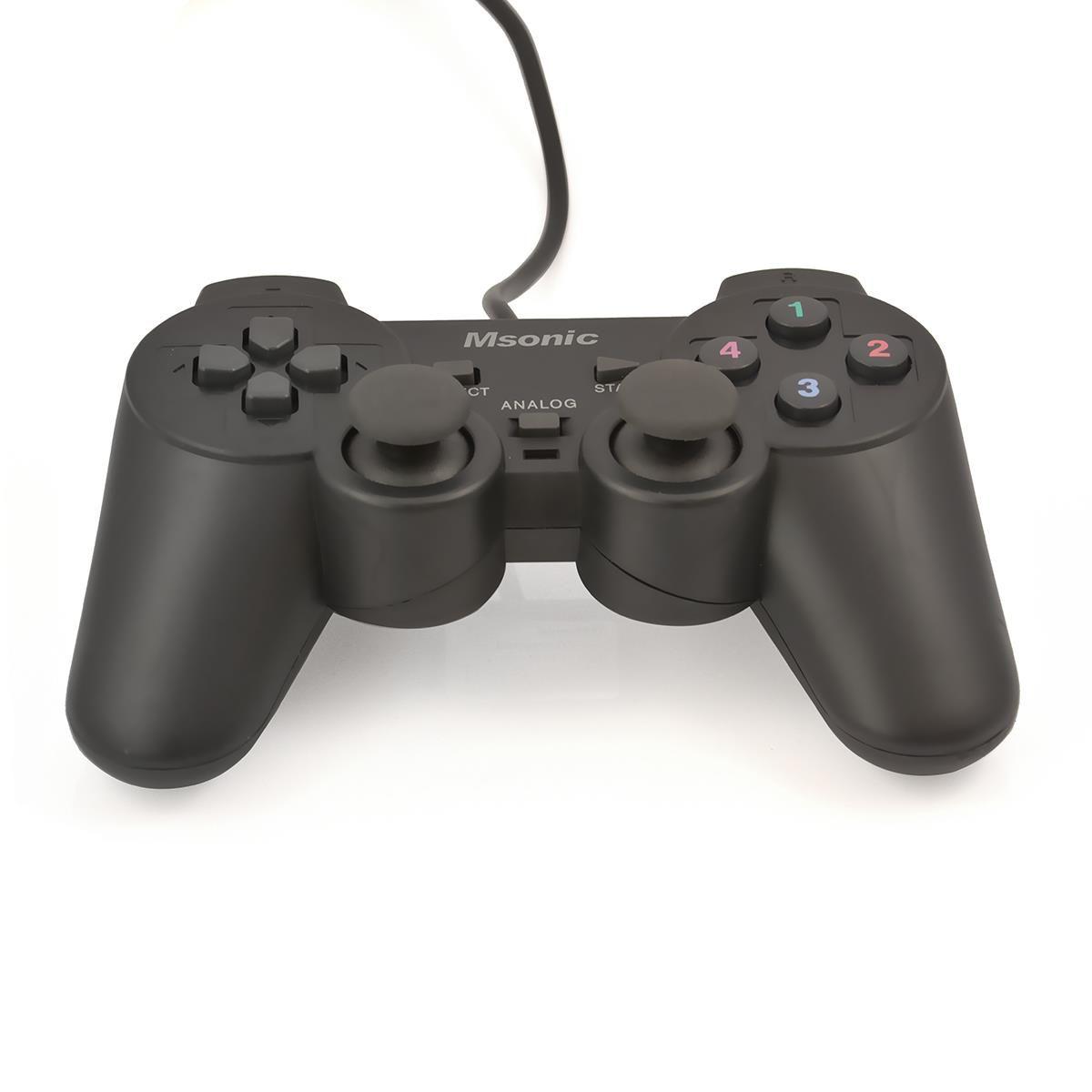 Gamepad przewodowy Msonic USB z funkcją wibracji MN3329BK czarny — zdjęcie 2