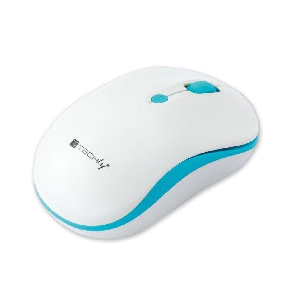 Mysz bezprzewodowa Techly 1600dpi optyczna biało-niebieska — zdjęcie 1
