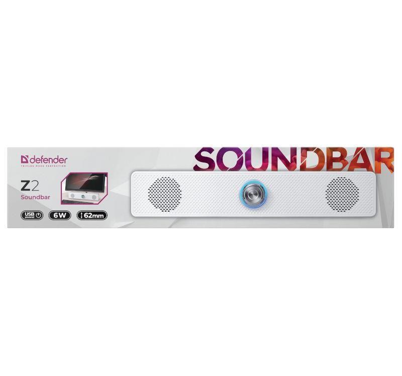 Głośnik Defender Z2 Soundbar 6W USB LED podświetlany biały — zdjęcie 7