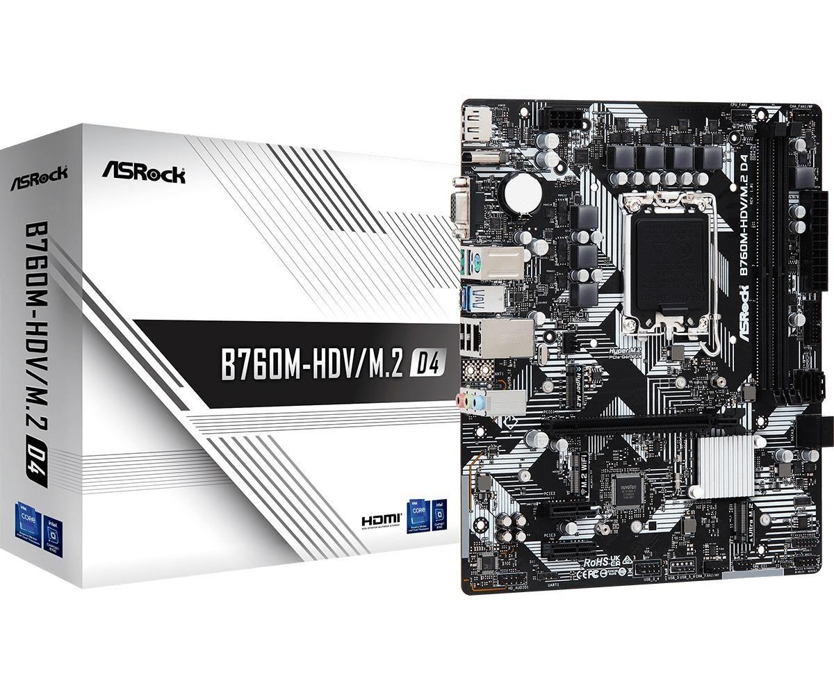 Płyta ASRock B760M-HDV/M.2 D4 /B760/DDR4/SATA3/M.2/USB3.1/PCIe5.0/s.1700/mATX — zdjęcie 2