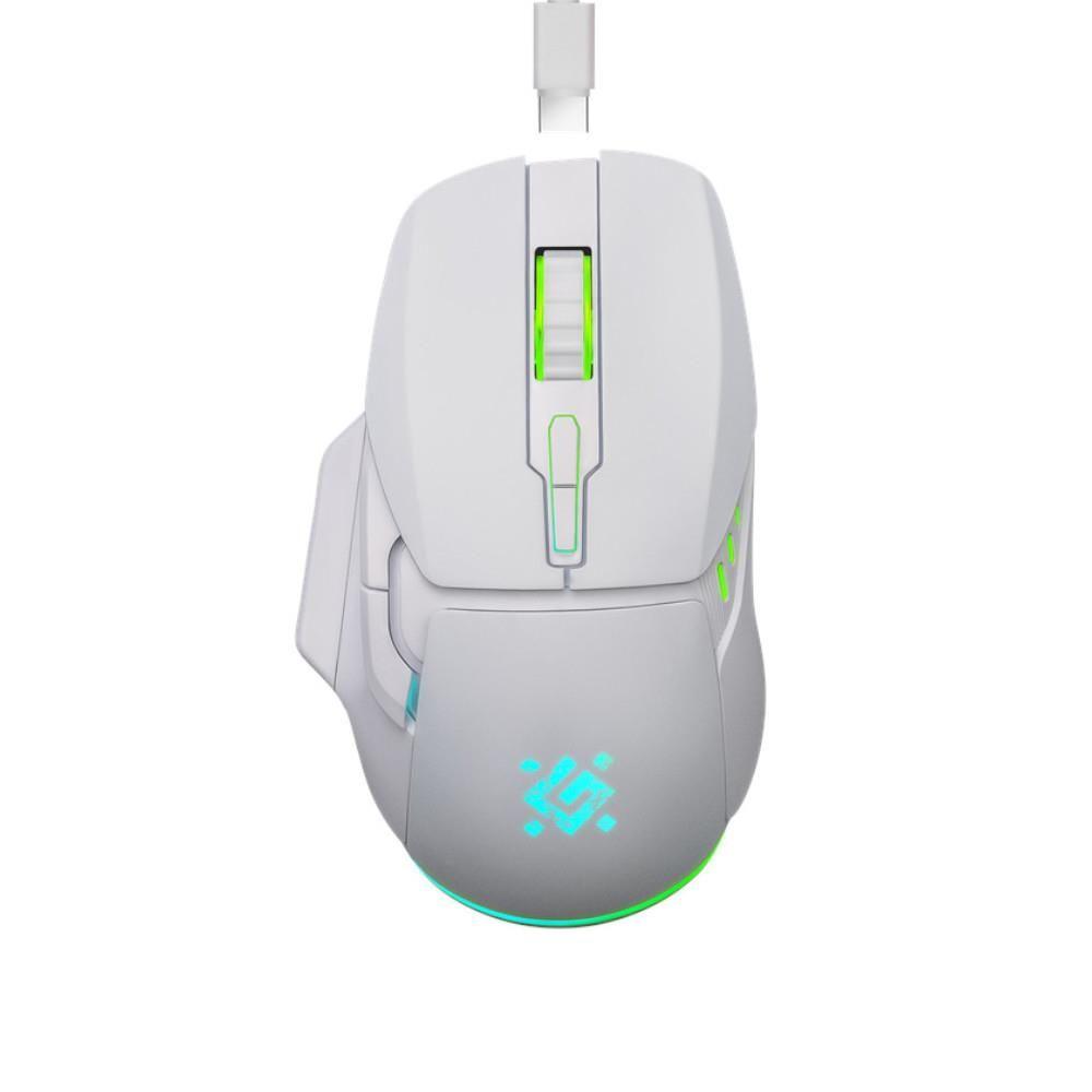 Mysz bezprzewodowa Defender STIX GM-009 optyczna 3200dpi biała RGB AKUMULATOR 7 przycisków Gaming bezklikowa silent — zdjęcie 1