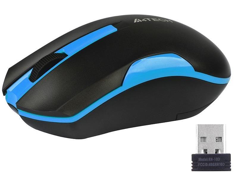 Mysz bezprzewodowa A4Tech V-TRACK G3-200N-1 Black+Blue WRLS — zdjęcie 1