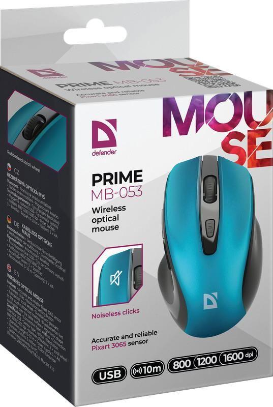 Mysz bezprzewodowa Defender PRIME MB-053 optyczna bezklikowa silent 1600dpi niebieska — zdjęcie 4