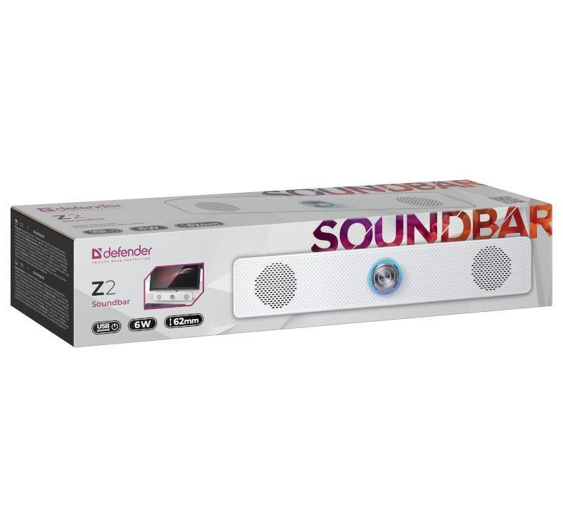 Głośnik Defender Z2 Soundbar 6W USB LED podświetlany biały — zdjęcie 6