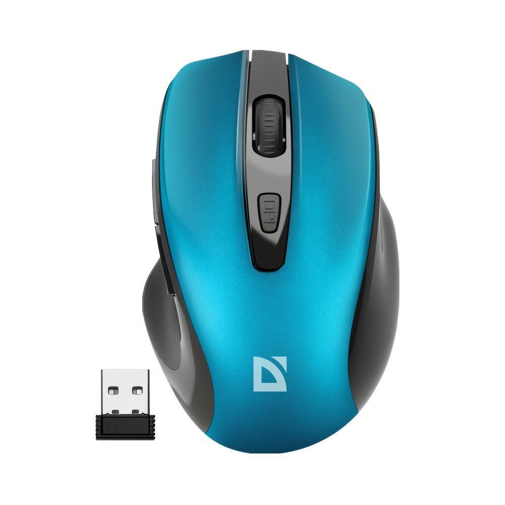 Mysz bezprzewodowa Defender PRIME MB-053 optyczna bezklikowa silent 1600dpi niebieska — zdjęcie 1