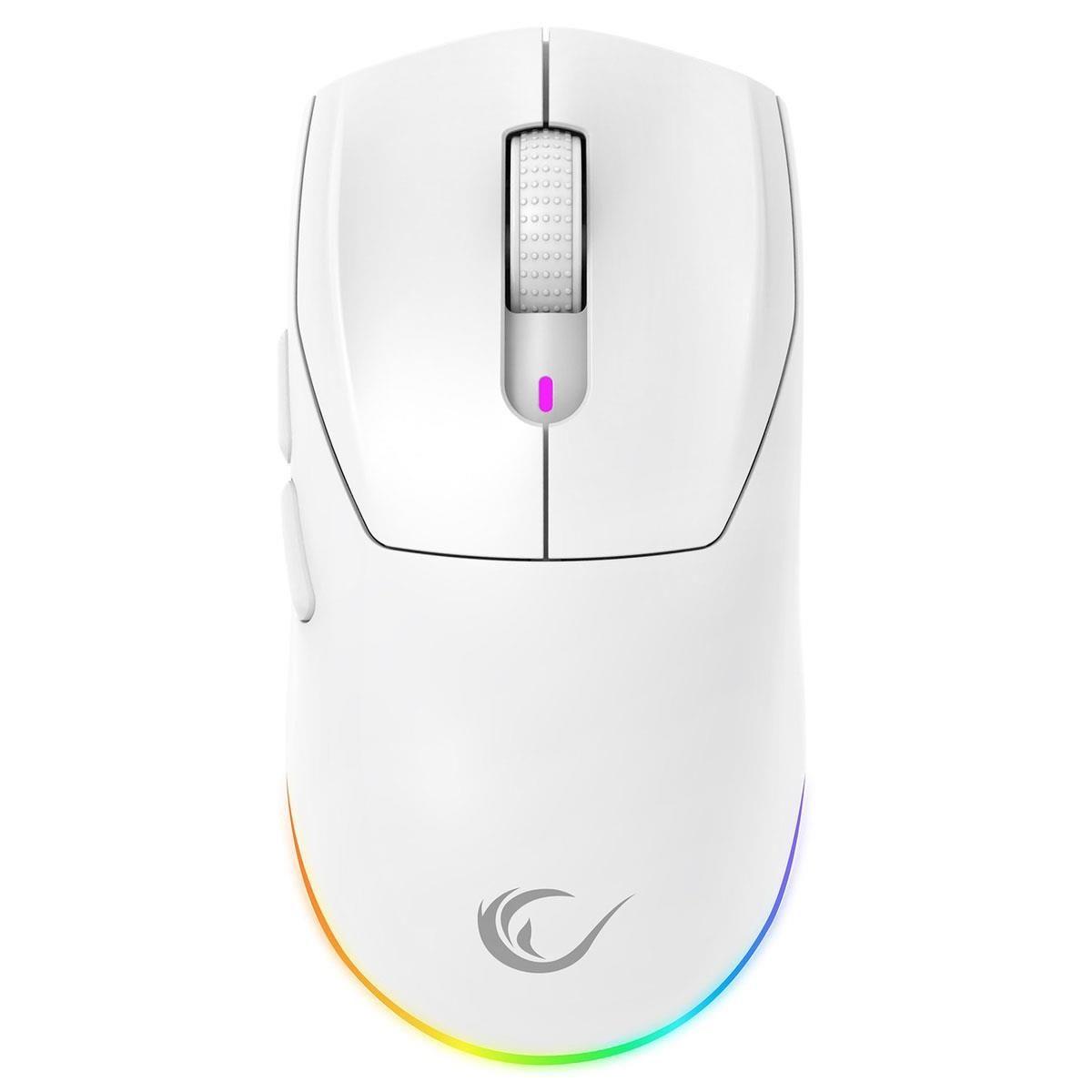 Mysz bezprzewodowa Rampage M5 Pro mysz bezprzewodowa 26000 DPI RGB LED 1K Hz biała