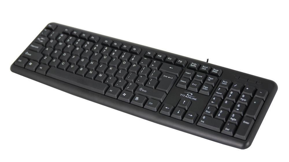 Klawiatura przewodowa Titanum TK101 USB czarna — zdjęcie 2