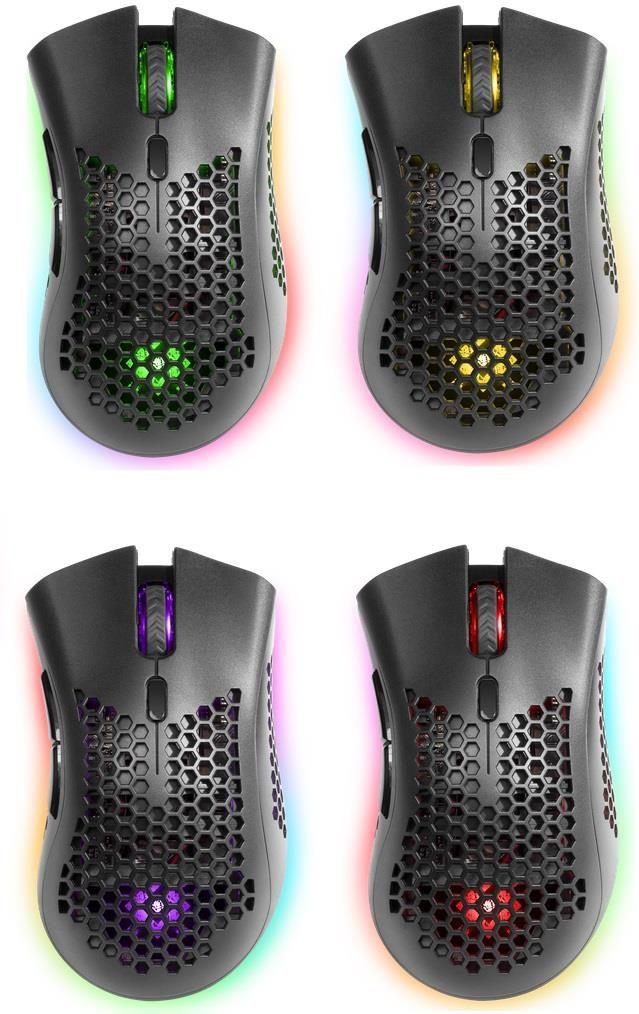 Mysz bezprzewodowa Defender WARLOCK GM-709L optyczna 2400dpi czarna RGB AKUMULATOR 8 przycisków Gaming — zdjęcie 2