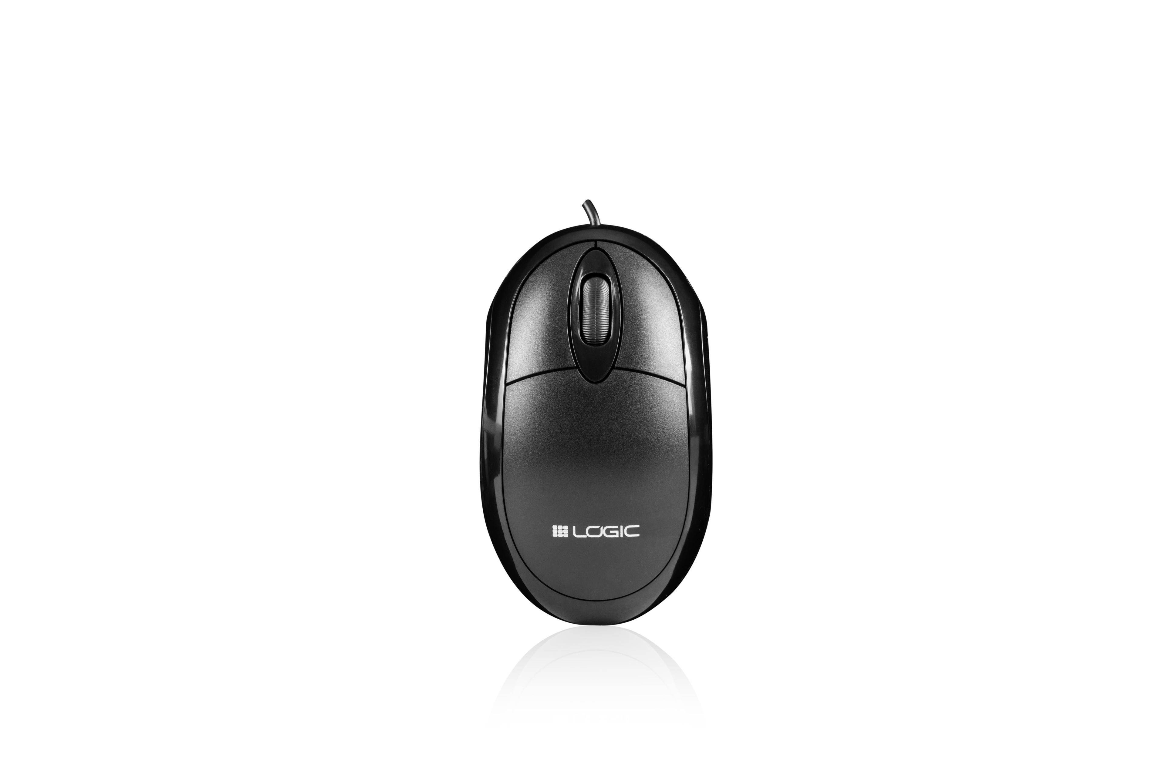 Mysz przewodowa LOGIC LM-11 optyczna czarna — zdjęcie 2