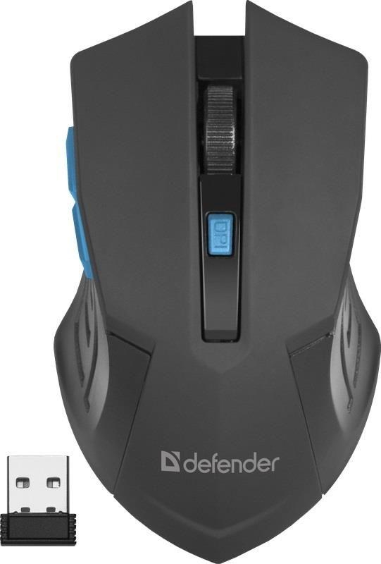 Mysz bezprzewodowa Defender ACCURA MM-275 optyczna 1600dpi 6P czarno-niebieska — zdjęcie 1