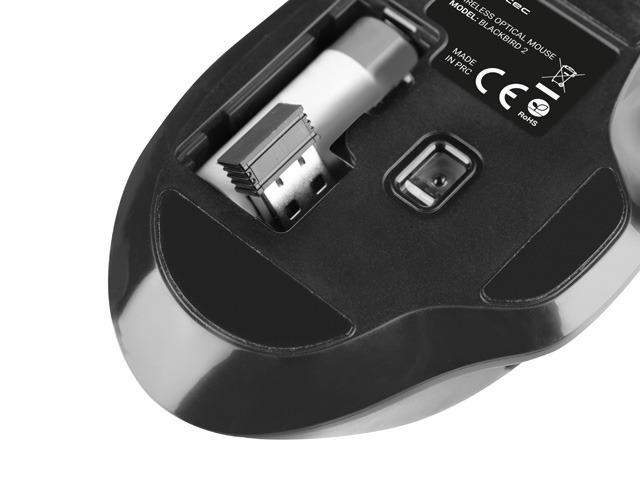 Mysz bezprzewodowa Natec Blackbird 2 optyczna NANO 2.4GHz czarna z cichym klikiem — zdjęcie 5