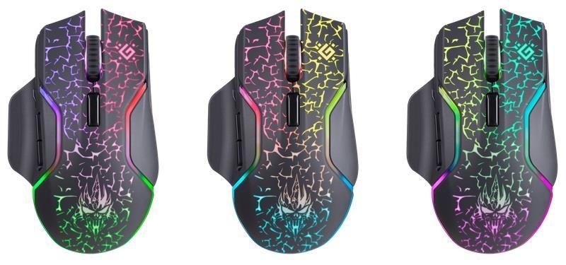 Mysz bezprzewodowa Defender ONESHOT GM-067 optyczna 3200dpi czarna RGB AKUMULATOR 7 przycisków Gaming — zdjęcie 4