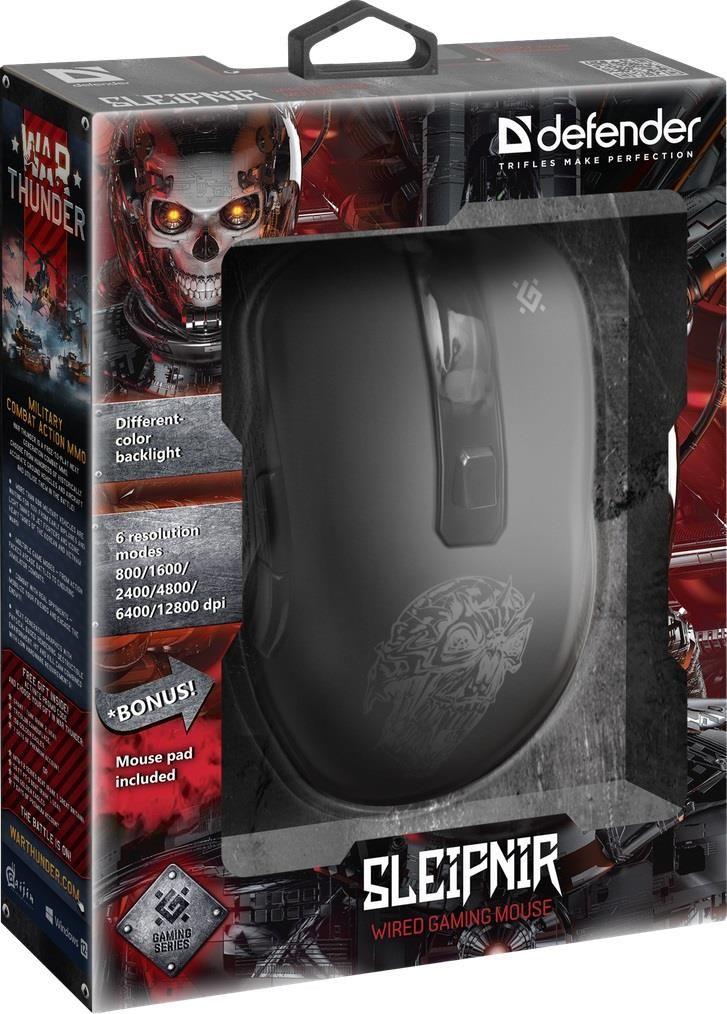 Mysz przewodowa Defender SLEIPNIR GM-927 12800dpi 6P + podkładka Gaming + GRA — zdjęcie 10