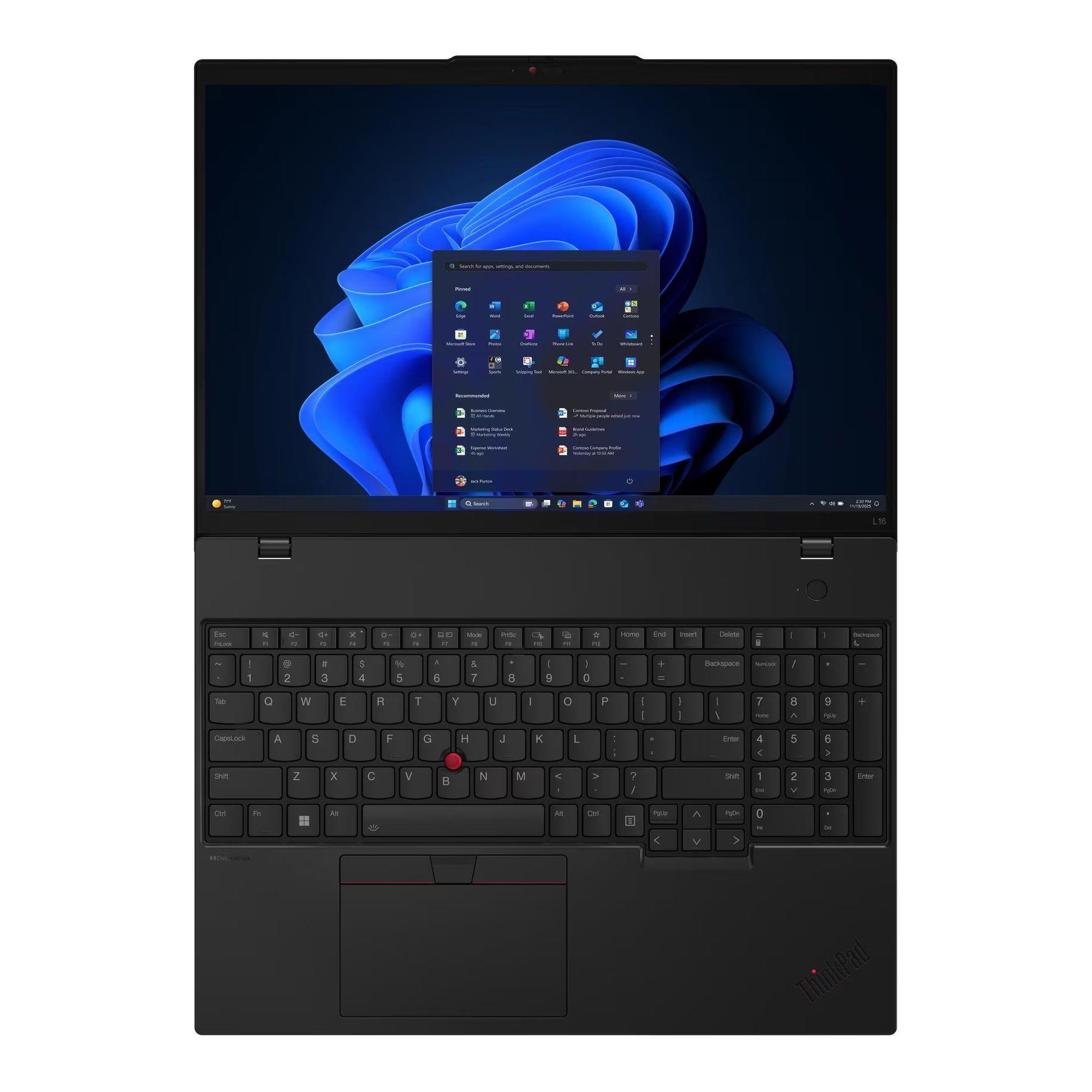 Notebook Lenovo ThinkPad L16 G2 16"WUXGA/Ryzen AI 5 PRO 340/32GB/SSD512GB/840M/11PR Black 3Y Onsite — zdjęcie 4