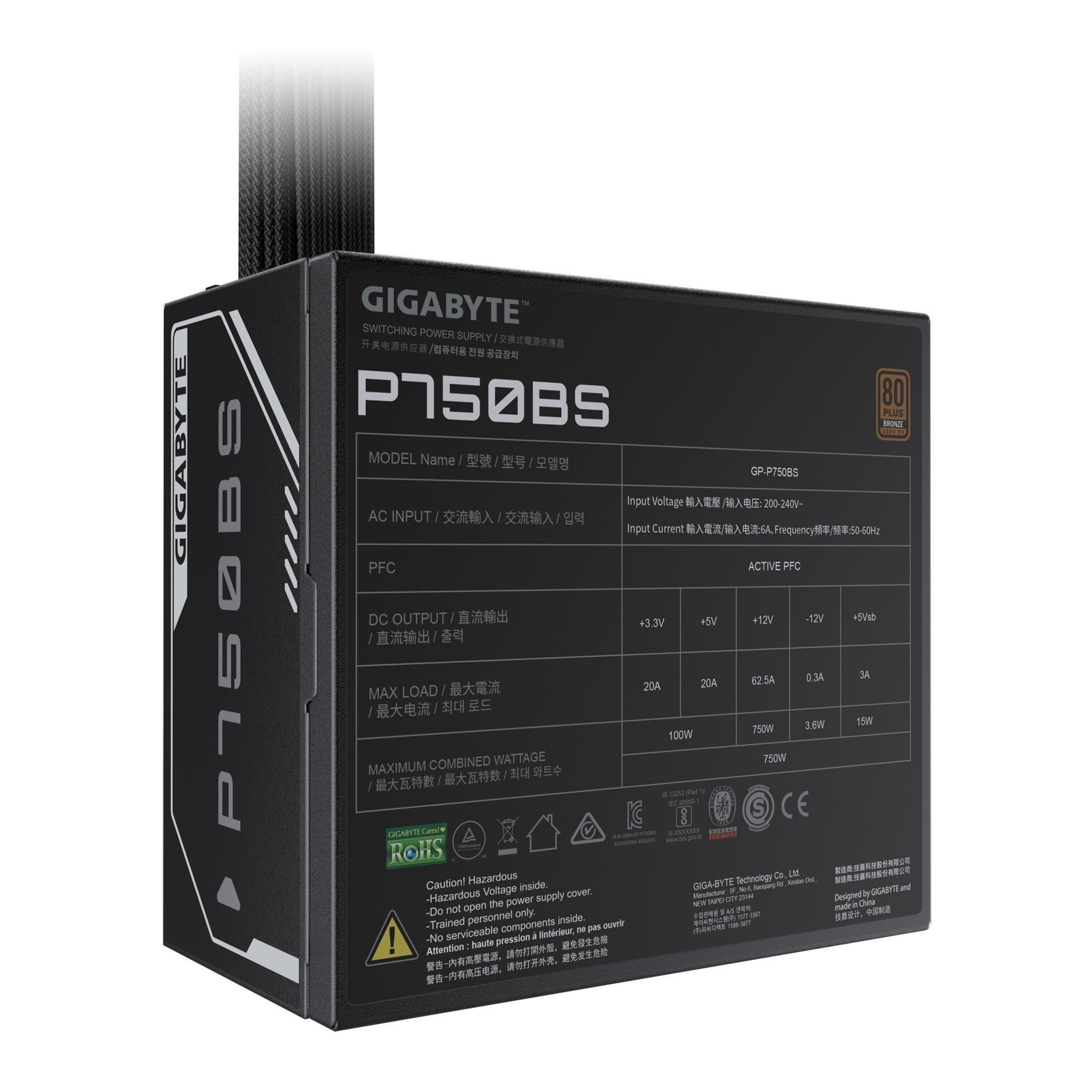 Zasilacz Gigabyte GP-P750BS 750W 120mm 80+Bronze aPFC — zdjęcie 5