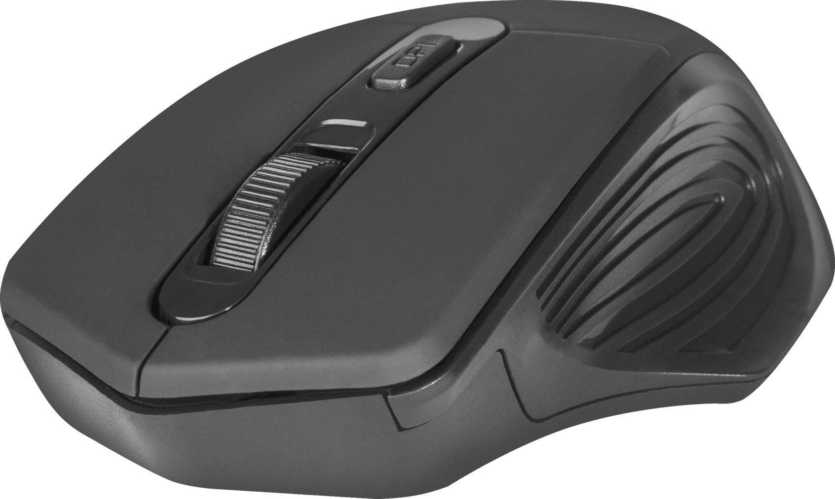 Mysz bezprzewodowa Defender DATUM MB-345 optyczna 1600dpi 4P czarna — zdjęcie 2