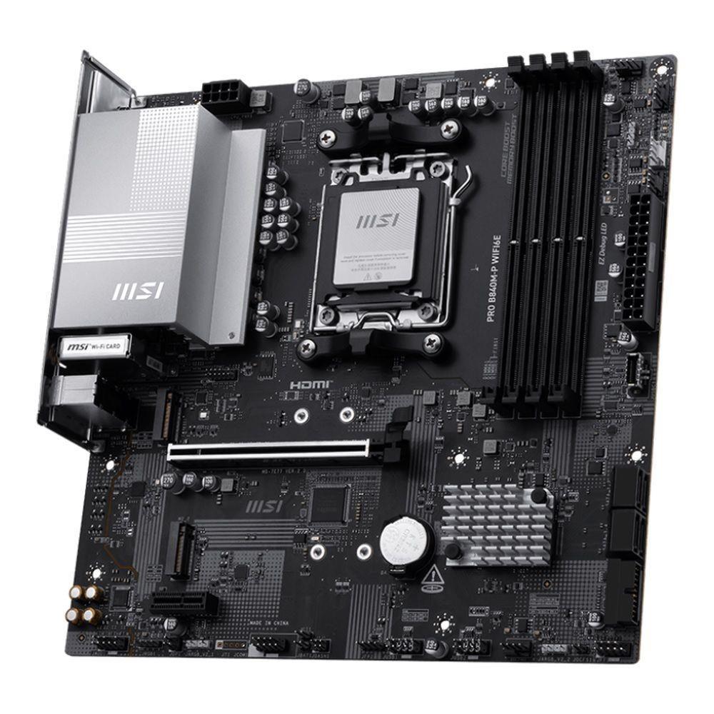Płyta MSI PRO B840M-P WIFI6E /AMD B840/DDR5/SATA3/M.2/USB3.1/WiFi/BT/PCIe4.0/AM5/mATX — zdjęcie 3