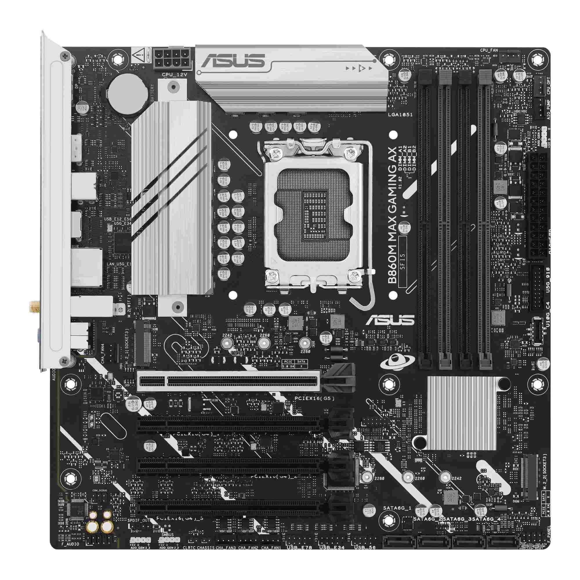 Płyta Asus B860M MAX GAMING AX /B860/DDR5/SATA3/M.2/USB3.2/WiFi/BT/PCIe5.0/s.1851/M-ATX — zdjęcie 1