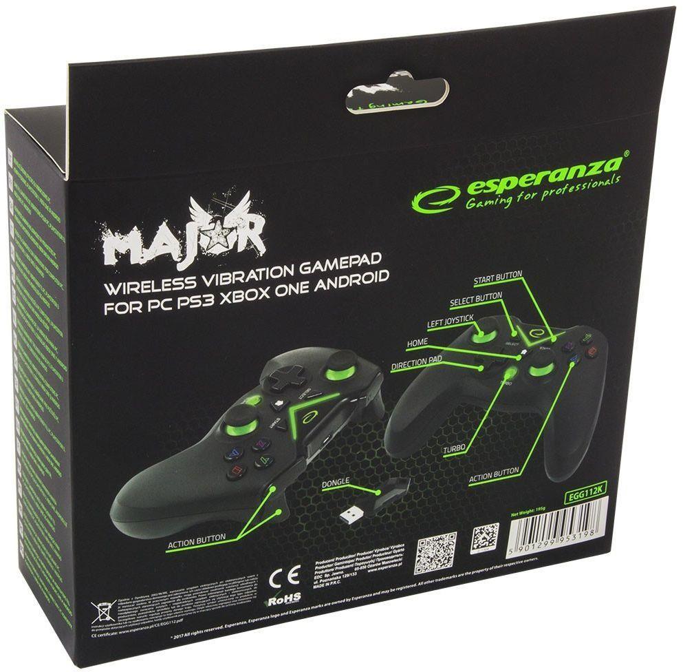 Gamepad PS3/PC/XBOX ONE/ANDROID USB Esperanza "Major" czarny — zdjęcie 5