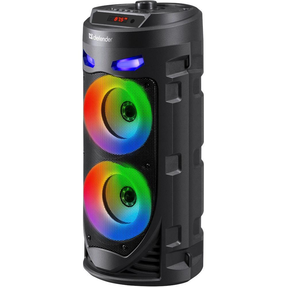 Głośnik Defender CRASHBOOM Bluetooth 16W MP3/FM/SD/USB/AUX/TWS/LED/MIC/LCD KARAOKE czarny + mikrofon + pilot — zdjęcie 1